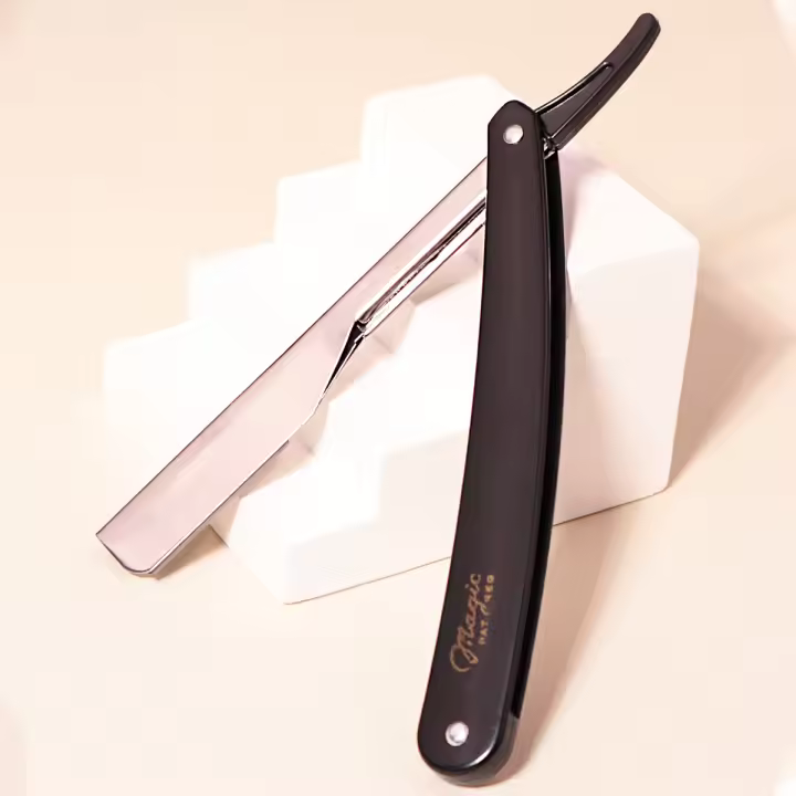 Afeitadora Manual Para Hombres De Alta Gama Con Borde Recto Pelacabelos De Viaje Plegable De Metal Unidad - 1