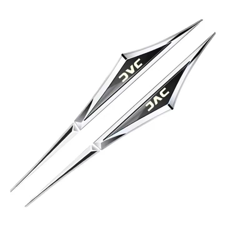 2pcs Pegatinas De Coche De Aleación Accesorios Para Automóvil Compatible Con Jac NK J4 J5 J7 SEI JS3 JS4 JS2 KN KR1 QX REFINE S2 S3 S4 S5 Decoración De Lado Del Coche Y Panel Del Motor - 1