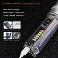 Linterna LED Recargable Solar USB Torcha Potente Con Foco Fuerte Y Alcance Largo Para Emergencias Y Uso Exterior Luz De Advertencia Resistente Al Agua Con Función De Autodefensa Y Power Bank - details 6