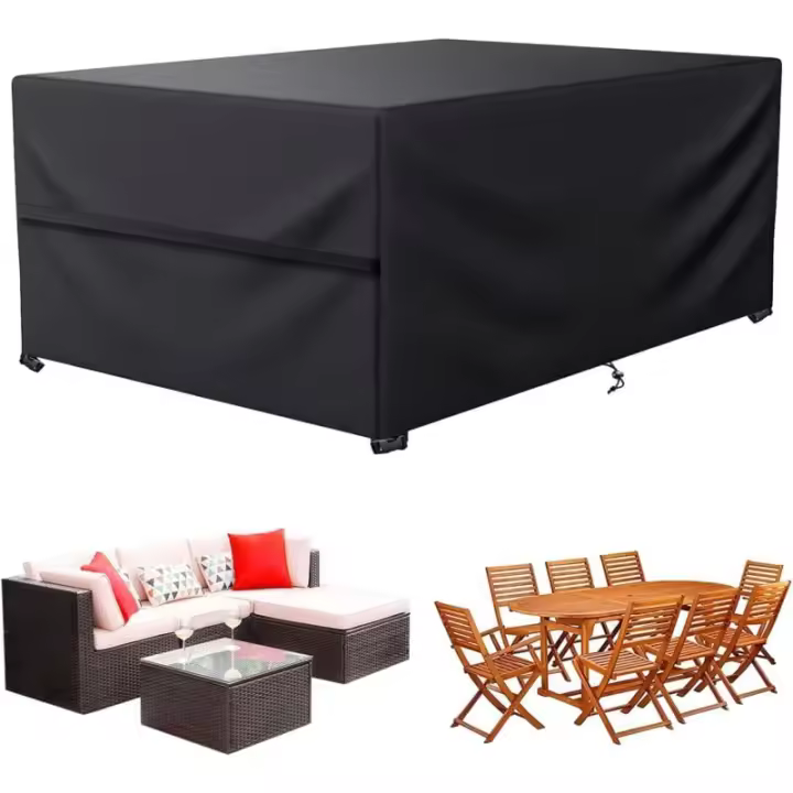 BIT Funda para muebles de jardín en tejido Oxford 210D, protección contra todo clima para juegos de mesa y sofá, dimensiones 180 x 120 x 75 cm - 1