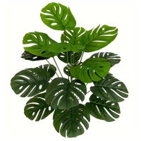 Hoja De Palma Verde Artificial Monstera Para Decoración De Hogar Y Jardín Para Sala De Estar Y Dormitorio Balcones Material Plástico Estilo Tropical - details 0
