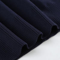 Suéter De Punto Gris Oscuro Para Mujer Estilo Minimalista Casual Suelto Cuello Redondo Manga Larga Otoño Invierno - details 5
