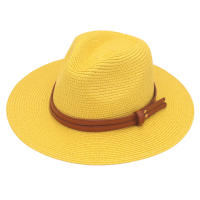 Sombrero De Paja De Verano Panama Tejido De Hierba Transpirable Estilo Europeo Y Americano Sombrero De Sol Para Playa Casual Para Mujeres - details 14