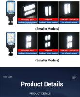 Luces Solares Ultra Brillantes Al Aire Libre Con 106 LED 3000LM Sensor De Movimiento Luz De Inundación Para Pared Patio Garage Jardín Trasero - details 35