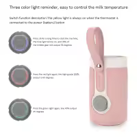 Calentador De Botella Para Bebé Portátil Con 3 Temperaturas Ajustables USB Calentador De Leche Para Viaje En Coche Seguro Y Ecológico Tamaño Medio - details 22