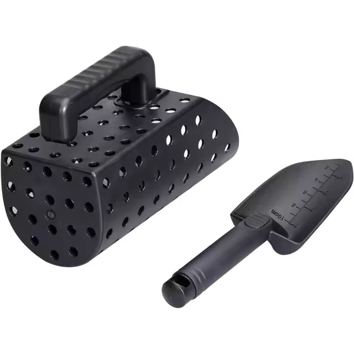 Pala y pala para arena de playa con detección de metales, herramienta de detección de metales ultraligera de acero inoxidable 304 para detección de metales - 1
