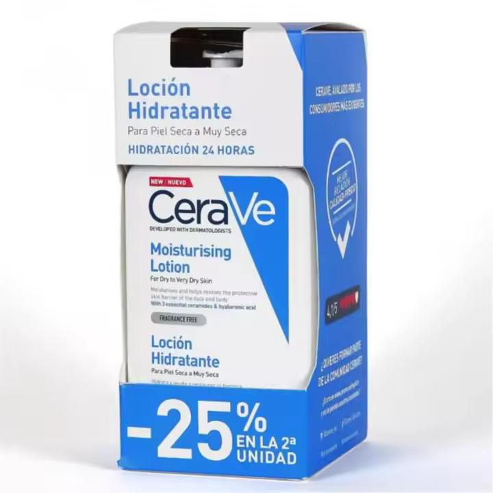 Loción Hidratante para piel seca a normal de Cerave 2x473ml - 1