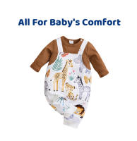 Rompecabezas De Bebé Recién Nacido Con Diseño De Dibujos Animados Y Estampado De Animales Suave Y Cómodo Para Primavera Y Otoño Con Mangas Largas Romper Unisex - details 0