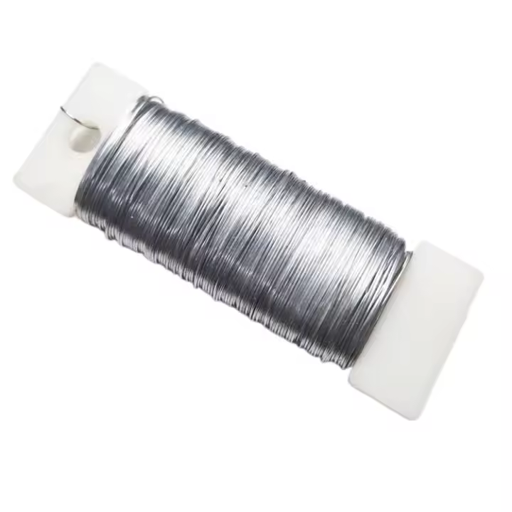 Alambre de plata para hacer joyas, alambre de floristería de plata de calibre 22, alambre de plata para manualidades para hacer joyas, alambre de encuadernación para floristería, - 1