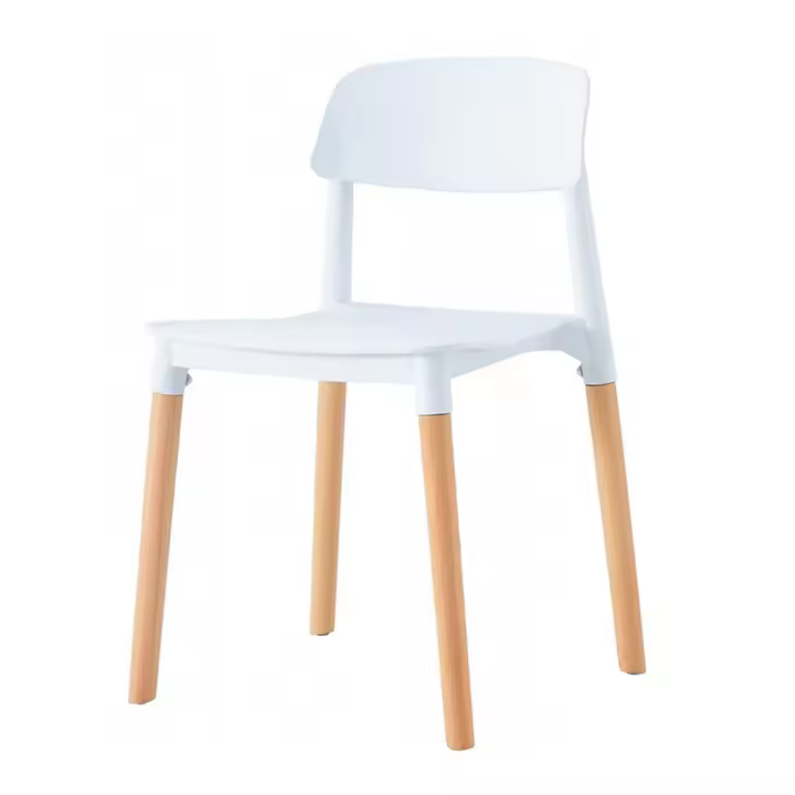 ORION91 Silla SIANA Comedor Vanguardista - Patas Madera, Polipropileno Blanco 42x47x76cm Comedor Oficina Salón Teletrabajo Cocina - SpazioLuzio - 1