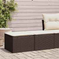vidaXL Set sofás jardín y cojines 2 pzas ratán sintético acacia beige en color beige y gris/Gris claro/Negro y crema y más | acolchados duraderos para sofás de jardín terraza exterior - details 3