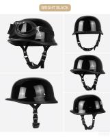 Casco De Motocicleta Medio De Cuero Aleman Vintage Casco Moto Moto Pilot Biker DOT Certificación Unisex Tamaños S-XXL - details 10