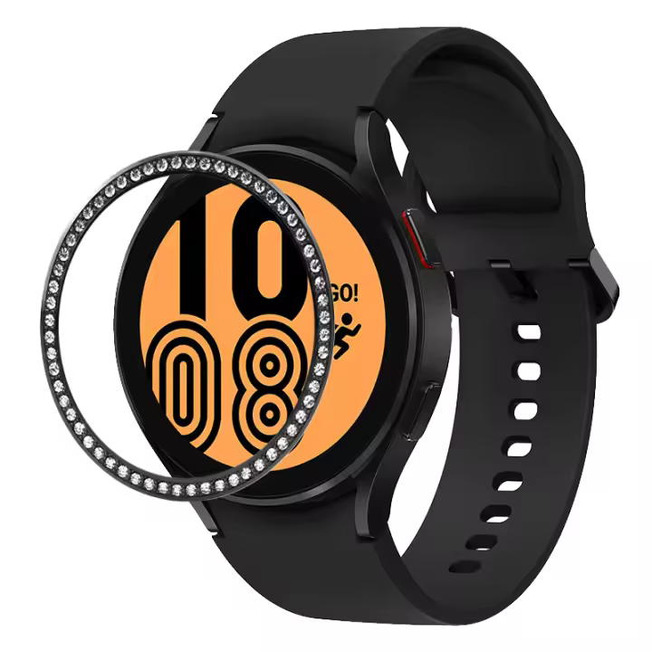 Carcasa De Protección Para Samsung Galaxy Watch4 5 6 7 Con Borde Decorativo De Diamante Accesorios De Bumper Metálico Para Reloj - 1