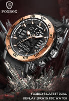 Reloj De Pulsera Deportivo Para Hombre FOXBOX Lujo Cuarzo Impermeable Militar Dual Display Luminoso Reloj De Mano - details 0