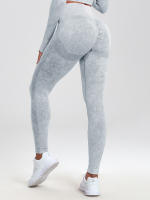 CHRLEISURE Pantalones De Yoga Para Mujer Lavados Leggings De Fitness Con Aros Treggings Elásticos Para Correr Actividad Física De Gimnasio - details 18