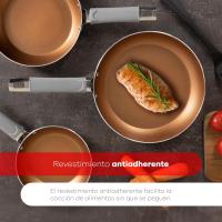 Juego de 3 Sartenes Ø18Ø2Ø 26cm Aluminio forjado Cobre + Espátula ranurada - details 1