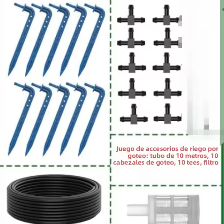 Kit De Riego Por Drip Automático Solar Para Jardín Interior Y Exterior Sistema De Riego De Plantas Con Anti-Sifón DIY - 1
