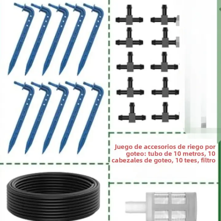 Kit De Riego Por Drip Automático Solar Para Jardín Interior Y Exterior Sistema De Riego De Plantas Con Anti-Sifón DIY - 1
