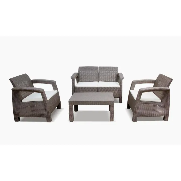 Sofá + 2 Sillones + Mesa de Centro CF. Muebles de Jardin y Terraza Ratan PE     Saldos y Stocks - 1