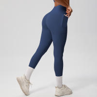 Mallas de beltada Alta para Mujer, pantalones de Yoga, Mallas con bolsillos, Push Up, ropa Deportiva para correr, pantalones de Color sólido - details 13