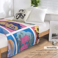 Manta De Tela De Coral Warhol Marilyn Monroe Estampado Para Sofá Cálida Y Pesada Manta De Viaje Impermeable Antipelusa Portátil Para Adultos - details 5