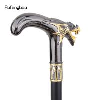 Bastón De Moda Con Cabeza De Dragón Dorado Y Negro 93cm Decorativo Para Fiesta Y Cosplay Bastón Andante Vintage Con Tapa De Goma Material De Acero - details 6