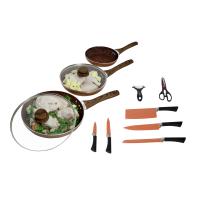 Juego de 3 Sartenes y 2 Tapas de Cobre | Apto para Horno - details 0