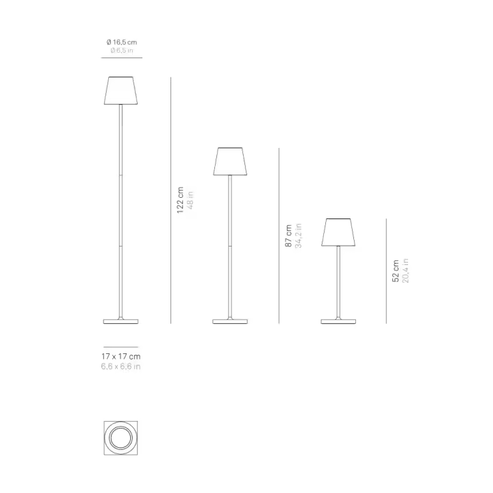 Lámpara LED Poldina Pro L Corten recargable y regulable 122cm - 1