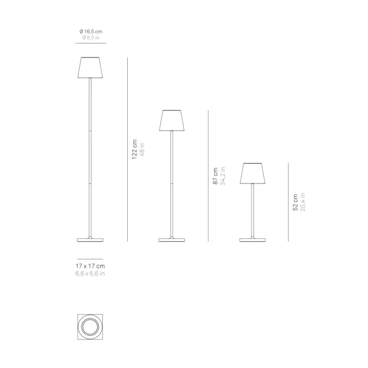 Lámpara LED Poldina Pro L Corten recargable y regulable 122cm - 1
