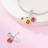 Reloj De Desayuno Con Encantos Diarios De Plata 925 Pendientes De Cuentas Exquisitos Para Pulseras DIY Joyería Colores Plata Rosa Azul Morado Rojo - details 10