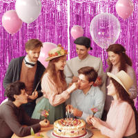 Juego De 1 Pieza De Cortina De Foil Dorado De 9.8 Pies Para Fondo De Fotografía De Cumpleaños Decoración De Fiesta Streamers De Aluminio - details 34