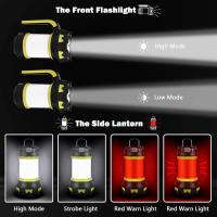 LED interior para acampar, recargable por USB, regulable, IP68, impermeable, multiticón, portátil, Iman Colgante Con, para RV, Sótano, apagón, tienda de campaña (Green) - details 0