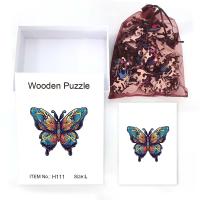 Rompecabezas De Madera En Forma De Mariposa Juego De Relieve De Estrés Para Adultos Regalo De Fiestas Artesanía Animal A3 A4 A5 - details 5