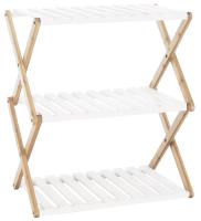 Estantería Plegable de Madera Marrón y Blanco - Multiuso - Estantería de bambú 3/4 baldas - details 5