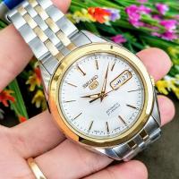 reloj automático unisex Seiko 5 SNKL24J1 Hecho en Japón 38mm 30m WR correa de acero - details 2