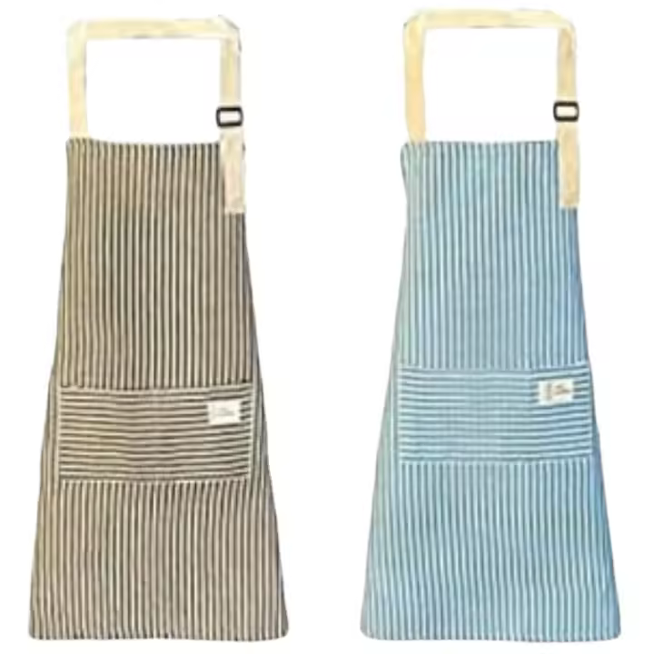 Delantal fino de algodón y lino para mujer, cocina casera, verano, 2 unidades - 1