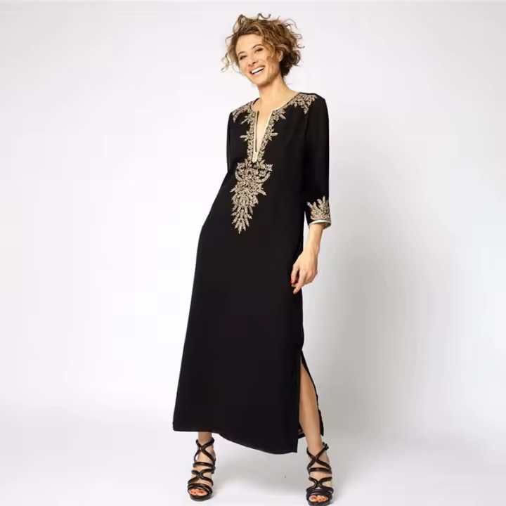 Bikini De Verano Otoño Para Mujer Talla Grande Kaftán Suelto De Encaje Bohemio Vuelta En El Cuello Estilo Playa Ropa De Playa - 1