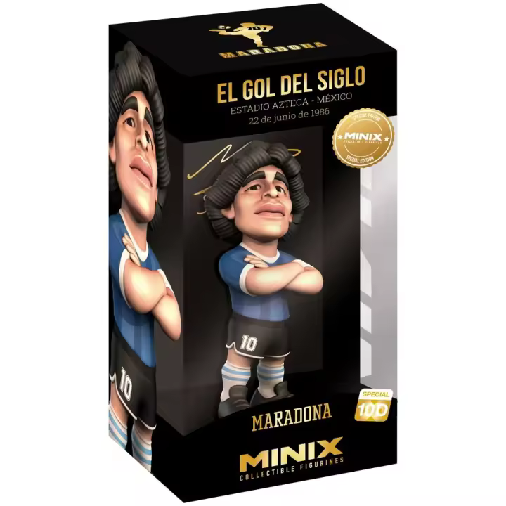 Figura Minix Gol del siglo Maradona 12cm. Figura coleccionable con acabados detallados. Perfecta para fans y coleccionistas de ediciones especiales. - 1