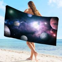 Toalla De Playa Absorbente Y Secado Rápido Con Diseño De Arte Del Universo Estelar Y Planetario Microfibra Para Yoga Natación Y Senderismo - details 7