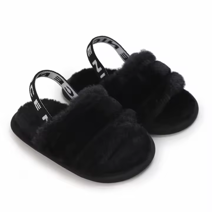 Sandalias Clásicas Para Bebés De Mujer Suaves Y Transpirables Zapatos De Piel De Conejo Con Cordones Cierre Elástico Estilo Princesa - 1