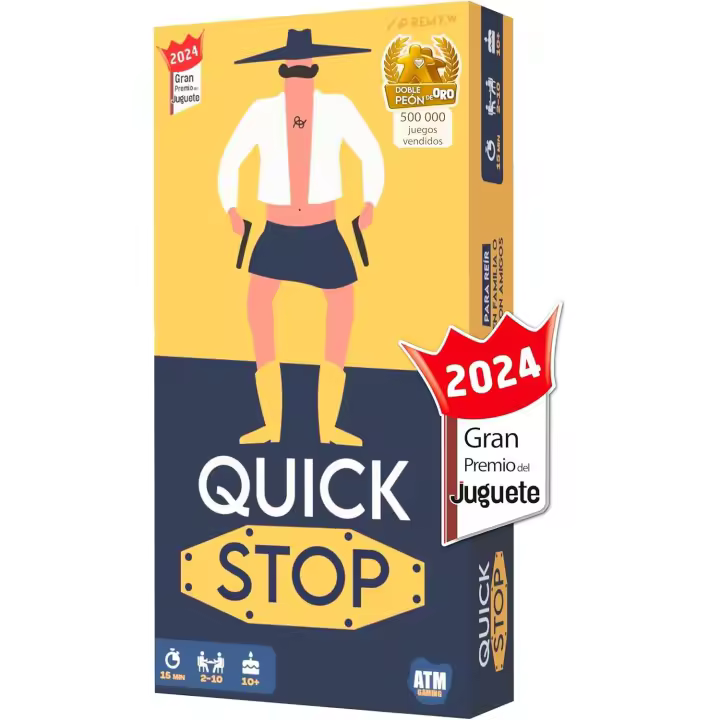 Asmodee - Quick Stop Juego de Mesa Dinámico para Familia y Amigos - Gran Premio del Juguete 2024 - Creatividad y Rapidez - A partir de 10 Años, Juego De 2 a 7 Jugadores, Versión Entretenida del Juego Stop - Regalo Original - Juego en Español - 1