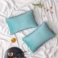 Cubiertas De Cojines De Veludo Elegantes Y Cómodas Con Borlas Suaves Sólidas Decorativas Para Muebles Del Salón Cubierta De Almohada Redonda De Terciopelo Para Sofá - details 2
