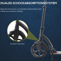 Patinete Infantil Kickscooter Ajustable con amortiguación Altura regulable a partir de 14 años Aluminio 92,5x37,5x87-101,5 cm - details 2