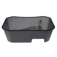 Tanque De Plástico Transparente Para Reptiles Tortugas Terrario Con Adorno De Árbol De Coco Jaula De Alimentación Para Sapo Serpiente - details 3