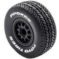 4pcs Neumáticos De Camión De Pista Corta 112mm 1/10 Con Rueda Y Hex 12mm Para Slash Arrma Senton HuanQi 727 Vkar 10sc Hpi Coche RC - details 1