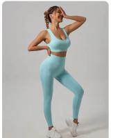 Conjunto De Yoga Para Mujer Sin Costuras Beauty Back Sports Bra Y Leggings De Elevación Glúteos Ropa De Gimnasio Transpirable Fitness Set Para Ejercicio - details 23