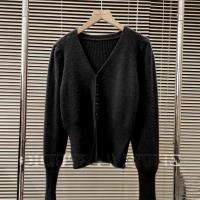 Chaqueta De Suéter Con Cuello En V Para Mujer Corta Para El Primer Otoño Alto-end Chic Top De Punto Cinturado En La Cintura Cardigan Interior - details 4