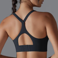 Sujetador deportivo con espalda descubierta para mujer, ropa interior de entrenamiento con hebilla ajustable para correr, Fitness, gimnasio, Bralette acolchado, ropa deportiva - details 4