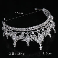 Coroa De Noiva Nova 2022 Diadema De Casamento Prata Com Strass Ornamento De Luxo Para Cabelo Laço De Cabelo Para Damas De Honra Presente Para Mulheres - details 0