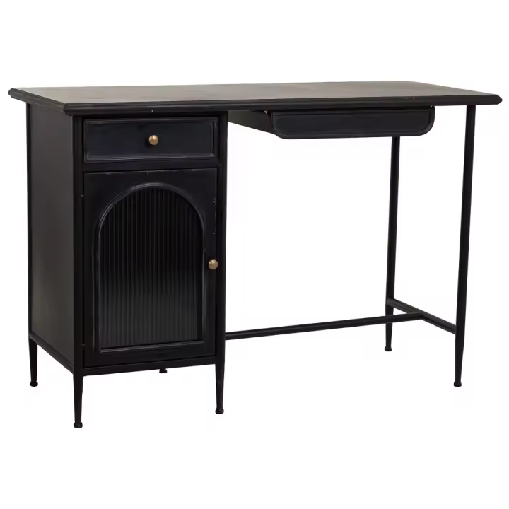 WANDERLUST DECO Kit de Escritorio de Metal Negro Resistente 120x50x80h Cm - 1